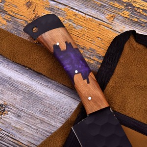 Nordic Forge Five-Piece Stainless Steel Chef <b>Knife</b> <b>Set</b> Wood Handles Ambidextrous Durable <b>Sharp</b> Handmade Kitchen <b>Knives</b> Leather - Product Image 2
