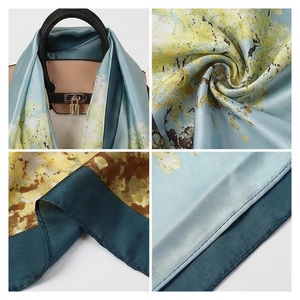 Women's Square <b>Silk</b> Scarf Digital Print Floral Elegant Multi-Functional Outdoor Fashion Accessory All Seasons Polyester - Product Image 4
