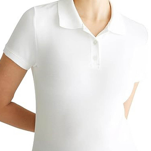 T-shirt de golf rose pour femme, décontracté, à manches courtes, en jersey polyester/coton de haute qualité, séchage rapide et respirant - Product Image 2