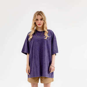 Camiseta Personalizada con Logotipo, Ecológica, Cuello Redondo, Manga Corta, Gruesa, Oversize, 100% Algodón, Unisex, Lisa, Estilo Urbano - Product Image 5