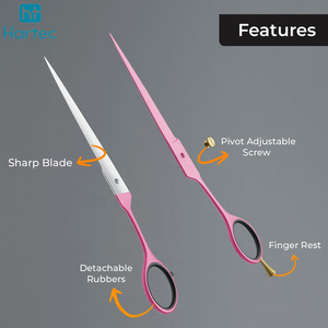Ciseaux de coiffure professionnels en acier inoxydable trempé, à prix de gros, avec poignée décalée, durables et de qualité supérieure - Product Image 5