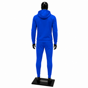 Premium Men's Blue Hooded Tracksuit <b>Full</b> <b>Zip</b> Casual Solid Color <b>Sweatshirt</b> and Pants Set Regular Fit Autumn Wear Casual Street - Product Image 2