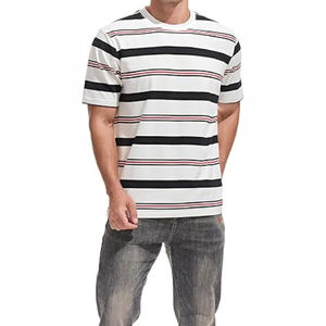 T-shirt décontracté à manches longues et col rond pour homme, coupe classique, blanc, noir, rouge, tissé, 100 % coton, séchage rapide, respirant - Product Image 4