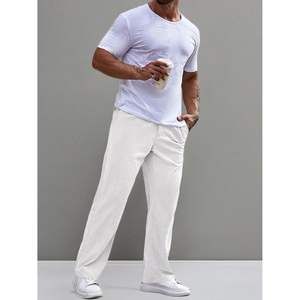 2025 hommes pantalons en velours côtelé taille élastique jambe droite décontracté pantalon plissé fermeture éclair Anti-rides couleur poches amples - Product Image 5