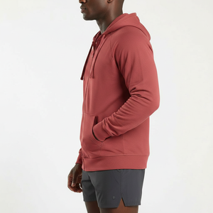 Sudadera con capucha para hombre, informal, para exteriores, con cremallera completa, forro polar grueso, cálida, con manga raglán y bolsillo canguro, fabricante mayorista OEM de marca privada - Product Image 3