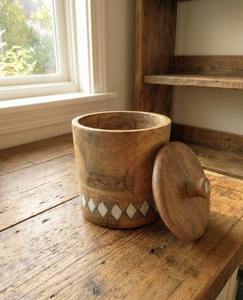 Caja de Especias de Madera Sólida con Acabado Natural de Primera Calidad, Recipientes de Almacenamiento con Cuchara, Fabricante de Fábrica India - Product Image 5