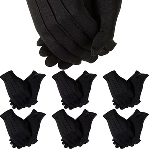 6 Pares de Guantes Negros para Hombre, Guantes de Nylon para Portadores de Atijorras, Desfiles, Disfraces, Funerales, Fiestas Formales y Cosplay - Product Image 1