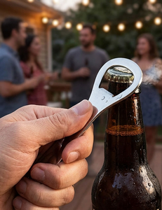 Premium Stainless Steel <b>Wine</b> Bottle Opener Modern Design Ergonomic Comfort Grip Wood Handle Heavy-Duty - Product Image 2