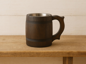 Jarra de Cerveza de Madera Hecha a Mano con Revestimiento Interior de Acero Inoxidable, Ecológica, de Madera Natural, para Bar, Pub, Restaurante y Hogar - Product Image 2