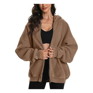 Sudadera con capucha de algodón 100% de corte regular, estilo vintage, con cremallera, lavado ácido, de peso pesado, para mujer y unisex, la más vendida para invierno - Product Image 5