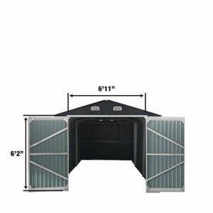 Garage in Metallo 10FT X 20FT con Doppie Porte Frontali, Altezza Massima 7FT 8", Porta Laterale, 185 Piedi Quadrati di Spazio Interno per Carport-TMG - Product Image 3