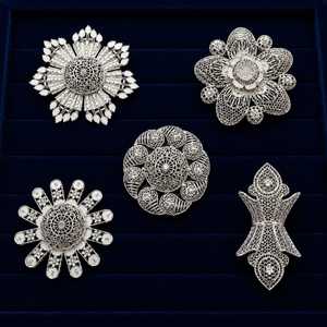 MOLL JEWELLERS Ensemble de bijoux traditionnels en or 9 carats avec incrustation de zircone cubique, motif insecte, modèle 99090, bagues unisexes tendance et festives - Product Image 5