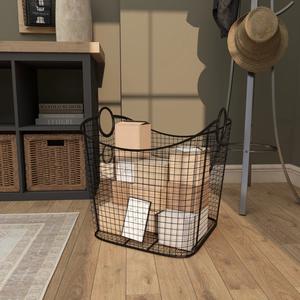 Cesta de metal con ruedas para supermercado, góndola de almacenamiento metálica con malla para tiendas minoristas - Product Image 3