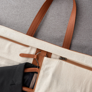 Modern Canvas <b>Garment</b> Bag <b>Cover</b> With Zipper Closure White Dustproof Storage Bag For Home Use - Product Image 5