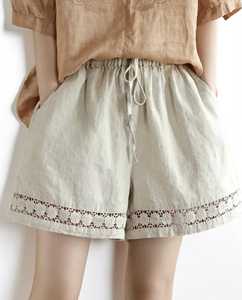 Shorts de plage mi-taille pour femme, écologiques, séchage rapide, respirants, décontractés, en coton/élasthanne tricoté, taille élastique, coupe classique, été - Product Image 6