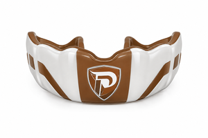 Protège-dents d'entraînement en caoutchouc brun et blanc DUMELA INTERNATIONAL, modèle DI-MG-03, design durable, protection souple pour l'entraînement de boxe - Product Image 2