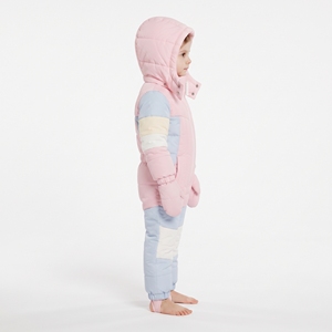 Mono de Nieve para Bebés Niñas, Diseño Color Block, con Capucha y Cremallera, Aislamiento Sintético, Impermeable, Ropa de Invierno para Bebés y Niños Pequeños - Product Image 6