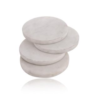 White Round <b>Marble</b> <b>Coaster</b> with Stand 4 pcs Natural Solid Handmade <b>Marble</b> <b>Coaster</b> Table Decorative <b>Coaster</b> Set with Holder - Product Image 4