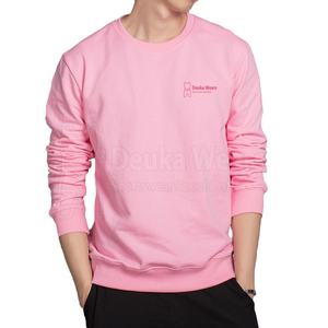 OEM Custom Made Design High Quality <b>Slim</b> Fit Rib Sleeves Sweatshirts For Men Custom With 100% Cotton Plain Crewneck Street Wear - Product Image 1