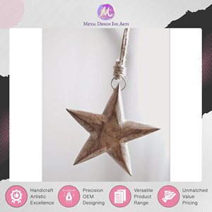 Hot Selling Genuine Quality Handmade Wooden Star Wall Hanging Rustic Hanging Ornament for Christmas Indoor Home Decoration - Product Image 2