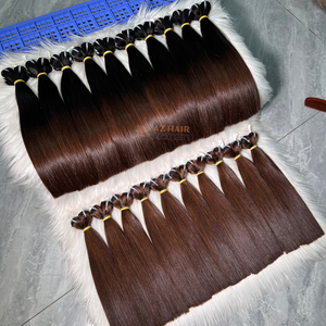 ผมแท้เวียดนาม AZ HAIR แบบขายส่ง มัดผมแบบเครื่องจักรเย็บสองชั้น น้ำหนัก 100 กรัม ปลายสีน้ำตาล ผมแท้ธรรมชาติ Remy เรียงเกล็ดผมอย่างเป็นระเบียบ - Product Image 3