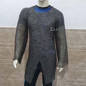 เสื้อเกราะเหล็กยุคกลางทำมือ  แบบวงแหวนติดเรียบ  วัสดุสแตนเลส  สำหรับชุดเกราะ SCA และชุดคอสตูมสำหรับการแสดงประวัติศาสตร์ - Product Image 1