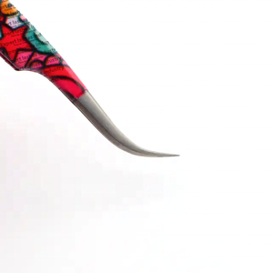 Pince à épiler pour extensions de cils de haute qualité, courbée à 75 degrés, couleur or rose, avec logo personnalisé - Product Image 6