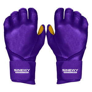 Gants de baseball d'entraînement en cuir SINEWY SPORTS, couleur violette, fermeture à boucle et crochets, droit/gauche, unisexe, adulte, durables, fitness - Product Image 1