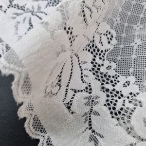 Cinta elástica floral de encaje de 23 cm, tejido de punto por urdimbre de nailon y elastano, tela de encaje de soporte para banda de sujetador, lencería, vestidos y ropa de novia. - Product Image 4