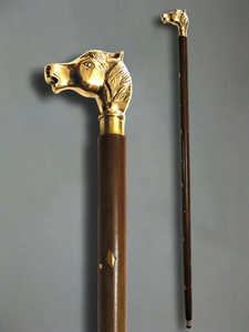 Classic brass and wooden <b>walking</b> cane with elegant grip for comfortable support and royal appearance - Product Image 4