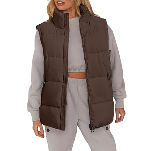 Women's Quilted Winter Vest <b>Lightweight</b> <b>Puffer</b> <b>Jacket</b> Sleeveless Breathable Nylon Outerwear Warm Padding Windproof Zipper Front - Product Image 1