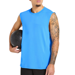 Camiseta Deportiva sin Mangas para Hombre, Personalizada, de Alta Calidad, 100% Algodón, Cuello Redondo Acanalado, Secado Rápido, Transpirable, Ecológica, para Gimnasio de Verano - Product Image 4
