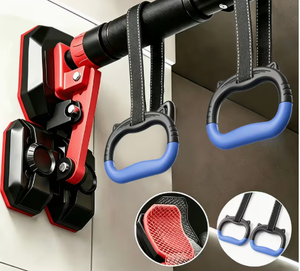 Barre de dips réglable 70-100 cm en alliage d'aluminium rouge, équipement de gym à domicile, utilisation universelle - Product Image 5