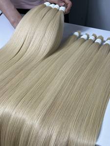 Super vente 30 $/kilo! Vente en gros de cheveux vierges alignés sur les cuticules, faisceaux de cheveux humains vierges blonds avec, couleur #613 - Product Image 5