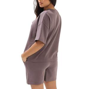 Conjunto de Camiseta y Pantalones Cortos de Algodón Extra Grande para Mujer, Ropa Casual de Verano, Traje de Dos Piezas, Logotipo Personalizado, Venta al Por Mayor OEM - Product Image 4