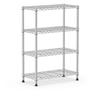 MZG Contemporary High Quality Clean Line Metal Storage Shelving 4 Layer Silver Chrome Plated Pantry <b>Wire</b> Shelving System - Product Image 1