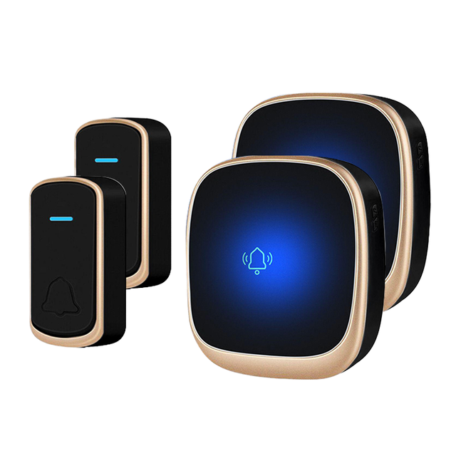 Daytech Customization Wireless Doorbell IP44 Waterproof 4-Level Adjustable Volume 38 Ringtones 0-110dB Sound Colorful Breathing
