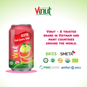 Bebida de Jugo de Guayaba Rosa NFC, Lata de Aluminio de 330 ml, Fabricante VINUT de Marca Privada OEM ODM para Distribuidores Mayoristas e Importadores - Product Image 3