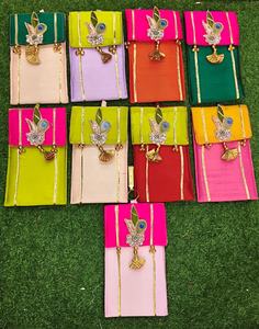 Pochettes de transport pour mobiles et accessoires, plusieurs couleurs, motif paon, pour mariage, pooja, cadeaux, faveurs indiennes - Product Image 4