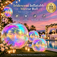 Boules de Noël et de mariage en PVC effet miroir, décorations argentées, roses, dorées, rouges, grandes, brillantes, imperméables, gonflables, ballons réfléchissants