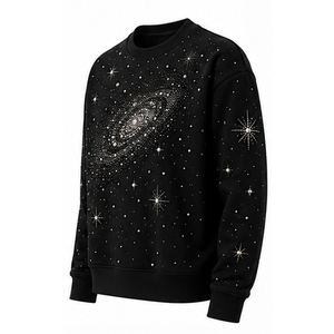 เสื้อสเวตเชิ้ตวินเทจประดับคริสตัล ผ้าฝ้ายเฟรนช์เทอร์รี่พรีเมียม คอกลม ทรงโอเวอร์ไซส์ เสื้อกันหนาว พิมพ์ลายกราฟิกตามสั่ง - Product Image 4
