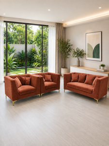 Luxury 211 PIRAMID Terracota Emerald <b>Sofa</b> Set Hotel Living Room Apartment Custom Premium Fabric Eco-Friendly Stainless Steel <b>Leg</b> - Product Image 3