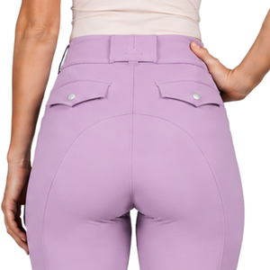 Pantalons d'équitation pour femmes, couleur lavande, taille haute, extensibles, leggings d'équitation professionnels, culottes d'entraînement avec poche - Product Image 4