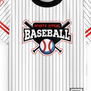 Baseball Jersey Set for Boys Striped White Black Red Short Sleeve Breathable <b>Polyester</b> All Seasons Sports - Product Image 4