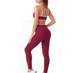 Ensemble de yoga moderne pour femmes, respirant, écologique, tissu confortable anti-humidité, tenue de sport deux pièces, taille haute, fitness, gym - Product Image 2