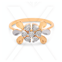 Vente chaude Bague de fiançailles unisexe faite à la main en or plaqué avec sertissage de moissanite blanche transparente à taille brillante, exportation