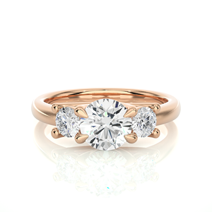 Bague en diamant de laboratoire 1,41 carat pour femme, or 18 carats, 3 pierres taille rond, certifiée IGI et VS1, en gros, à vendre - Product Image 1
