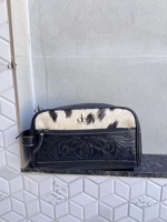 Nouveau luxe grande capacité usiné à la main en cuir organisateur de toilette femmes voyage cosmétique en cuir de vachette sacs de maquillage avec poignée