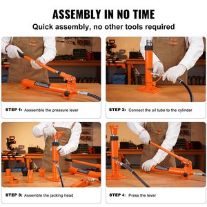 Kit Porta Power da 4 Tonnellate, Martinetto Idraulico Portatile con Tubo Olio da 3,9 Piedi/1,2 m, Attrezzatura per Riparazione Carrozzeria Auto, Valigetta per Auto - Product Image 6