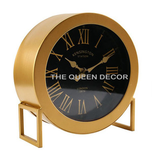 Best Selling Stainless Steel Metal Round Shape Rose Gold Finished Decorative <b>Table</b> <b>Clock</b> Premium Vintage Style - Product Image 3